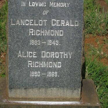 RICHMOND Lancelot Gerald 1883-1943 & Alice Dorothy 1890-1969