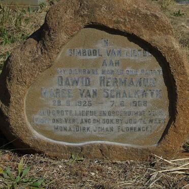 SCHALKWYK Dawid Hermanus Maree, van 1925-1968