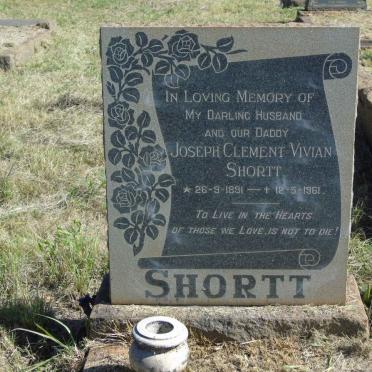 SHORTT Joseph Clement Vivian 1891-1961