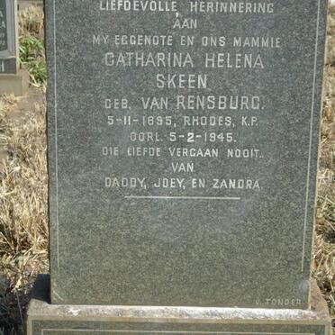 SKEEN Catharina Helena nee VAN RENSBURG 1895-1945