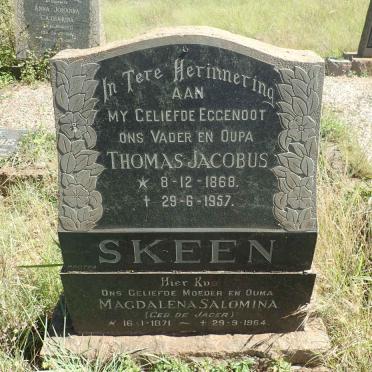 SKEEN Thomas Jacobus 1868-1957 &amp; Magdalena Salomina DE JAGER 1871-1964