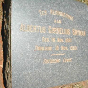 SNYMAN Albertus Cornelius 1891-1950