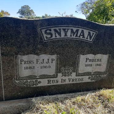 SNYMAN F.J.J.P. 1882-1969 &amp; Phoebe 1888-1961