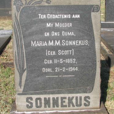 SONNEKUS Maria M.M. nee SCOTT 1852-1944