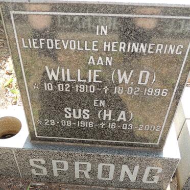 SPRONG W.D. 1910-1996 & H.A. 1916-2002