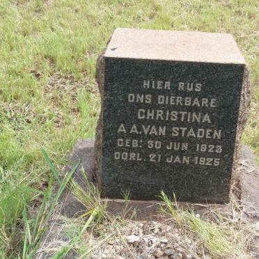 STADEN Christina A.A., van 1923-1925