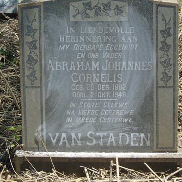 STADEN Abraham Johannes Cornelis, van 1882-1948