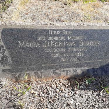 STADEN Maria J., van nee BOTHA 1879-1962