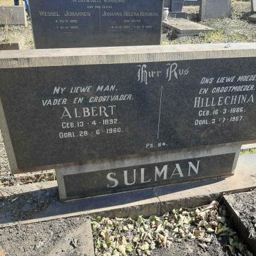 SULMAN Albert 1892-1966 &amp; Hillechina 1886-1967
