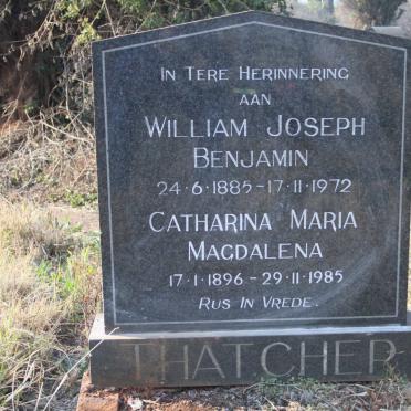 THATCHER William Joseph Benjamin 1885-1972 &amp; Catharina Maria Magdalena 1896-1985