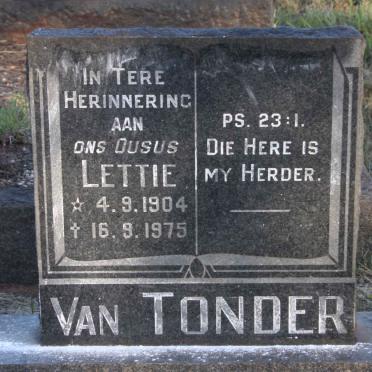 TONDER Lettie, van 1904-1975