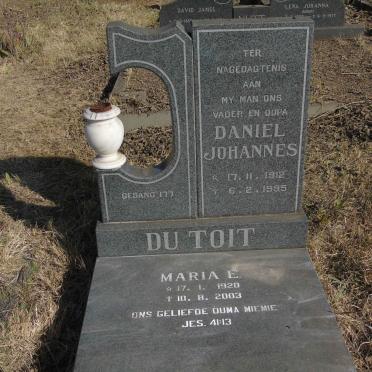 TOIT Daniel Johannes, du 1912-1995 &amp; Marie E. 1920-2003