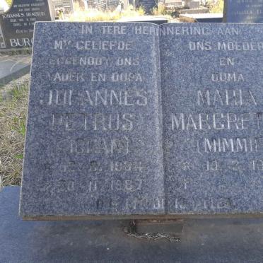 TONDER Johannes Petrus, van 1934-1987 &amp; Maria Margretha 1936-