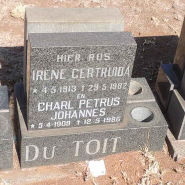 TOIT Charl Petrus Johannes, du 1909-1986 & Irene Gertruida 1913-1982