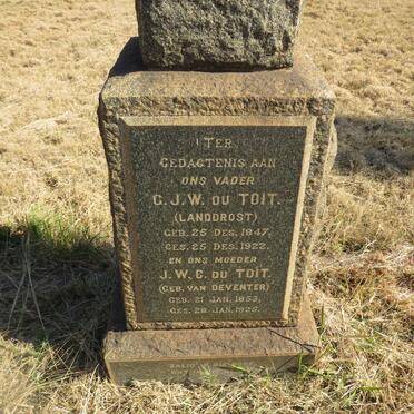 TOIT G.J.W., du 1847-1922 & J.W.C. VAN DEVENTER 1853-1925