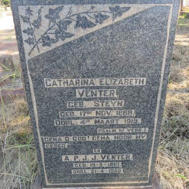 VENTER A.P.J.J. 1861-1950 & Catharina Elizabeth STEYN 1869-1919