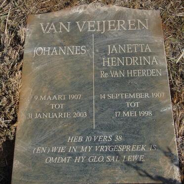 VEIJEREN Johannes, van 1907-2003 & Janetta Hendrina VAN HEERDEN 1907-1998