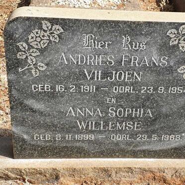 VILJOEN Andries Frans 1911-1954 & Anna Sophia WILLEMSE 1899-1968