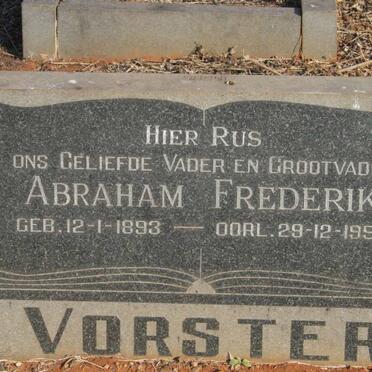 VORSTER Abraham Frederik 1893-1958