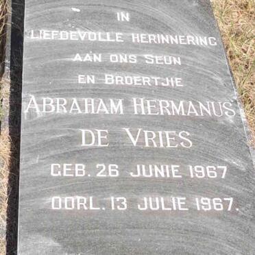 VRIES Abraham Hermanus, de 1967-1967