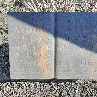 VYVER Wessel Hendrik, van de 1879-1966 &amp; Petronella Margaritha OOSTHUIZEN 1883-1965