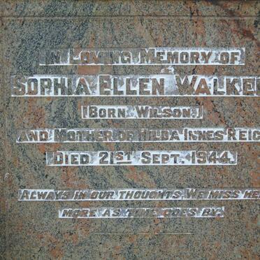 WALKER Sophia Ellen nee WILSON -1944 :: REICH Albert Edward 1885-1977 & Hilda Innes WALKER 1901-1982_2