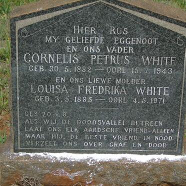 WHITE Cornelis Petrus 1882-1943 &amp; Louisa Fredrika 1885-1971