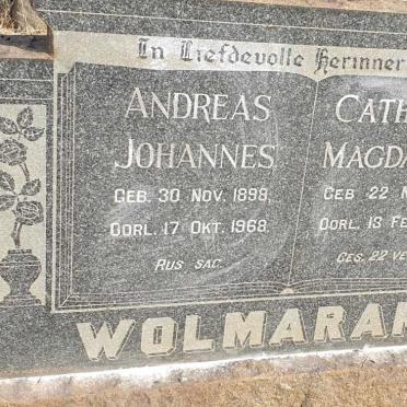 WOLMARANS Andreas Johannes 1898-1968 & Catharina Magdalena 1905-1956