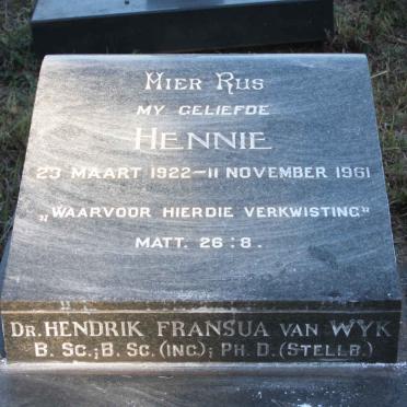 WYK Hendrik Fransua, van 1922-1961