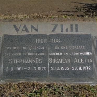 ZIJL Stephannus, van 1901-1970 &amp; Susarah Aletta 1905-1972