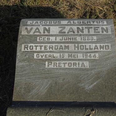ZANTEN Jacobus Albertus, van 1889-1944