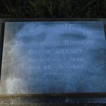 ARENDT Christoffel Rudolph Botha 1898-1960