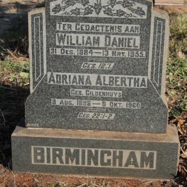 BIRMINGHAM William Daniel 1884-1955 &amp; Adriana Albertha GILDENHUYS 1886-1960