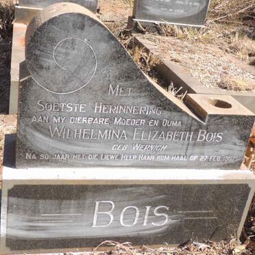 BOIS Wilhelmina Elizabeth nee WERNICH -1957