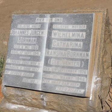 BORNMAN Johannes Jurgens 1860-1941 &amp; Wilhelmina Catharina Fransina VENTER 1876-1946