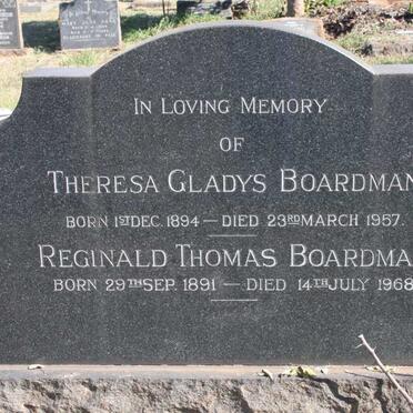 BOARDMAN Reginald Thomas 1891-1968 &amp; Theresa Gladys 1894-1957