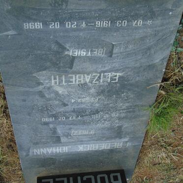 BUCHEL Frederick Johann 1911-1990 &amp; Elizabeth 1916-1998