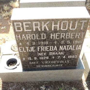 BERKHOUT Harold Herbert 1918-1981 & Eltje Frieda Natalia BRAAK 1929-1993