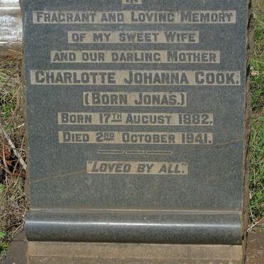 COOK Charlotte Johanna nee JONAS 1882-1941