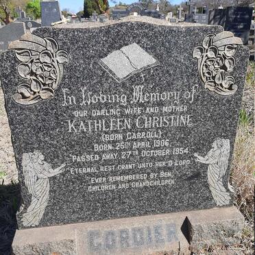 CORDIER Kathleen Christine nee CARROLL 1906-1954
