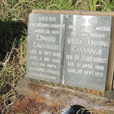 CAVANAGH Edward 1890-1945 &amp; Maria Johanna BEZUIDENHOUT 1896-1972