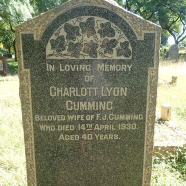 CUMMING Charlott Lyon -1930