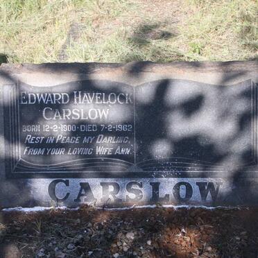 CARSLOW Edward Havelock 1900-1962