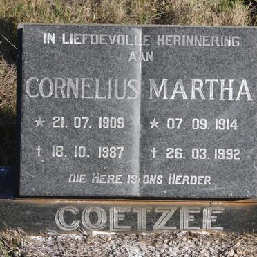 COETZEE Cornelius 1909-1987 &amp; Martha 1914-1992