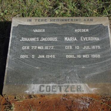 COETZER Johannes Jacobus 1872-1946 & Maria Everdina 1879-1968