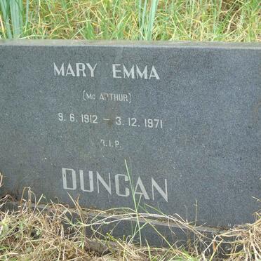 DUNCAN Mary Emma nee MCARTHUR 1912-1971