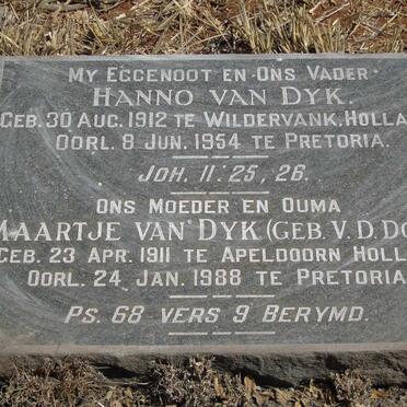 DYK Hanno, van 1912-1954 & Maartje V.D. DOOL 1911-1988