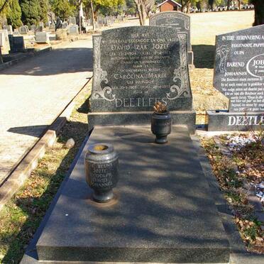 DEETLEFS David Izak Jozef 1904-1969 &amp; Carolina Maria DU PLOOY 1905-1973