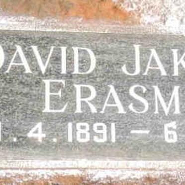 ERASMUS David Jakobus 1891-1956