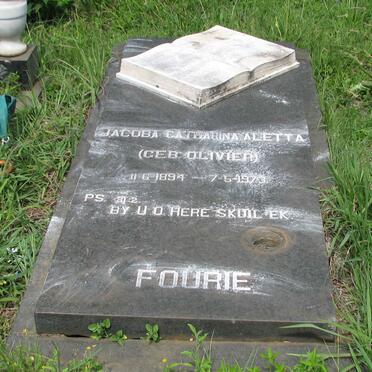 FOURIE Jacoba Catharina Aletta nee OLIVIER 1894-1973
